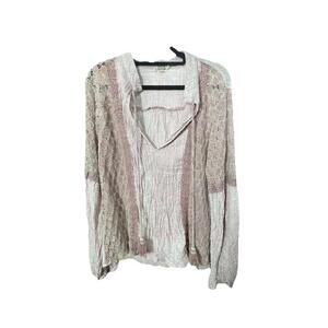 Gimmicks Women’s Long Sleeve Top Peasant Boho Whimsical Festival Sz M